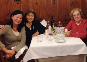 Celia, Tita Conchi and me, replete after a fantastic lunch of steak grilled on a stone.