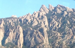 A view of the craggy mountains that gave  Montserrat its name.