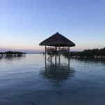 A hut on stilts. Such a serene view of the sea